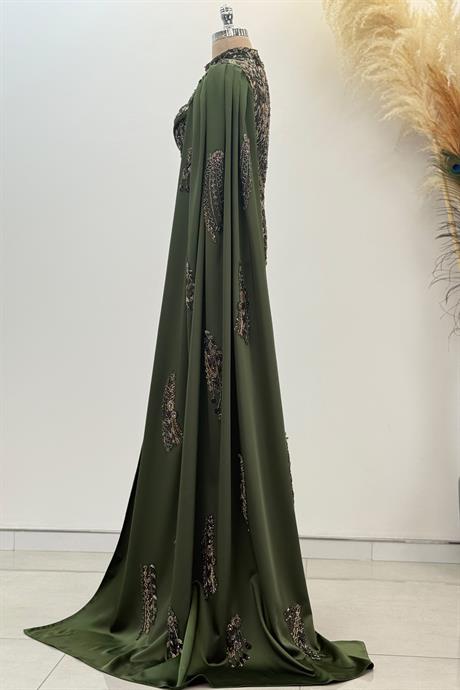 Berry Tesettür Abiye Haki