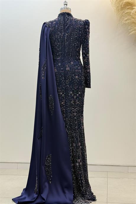 Berry Tesettür Abiye Lacivert