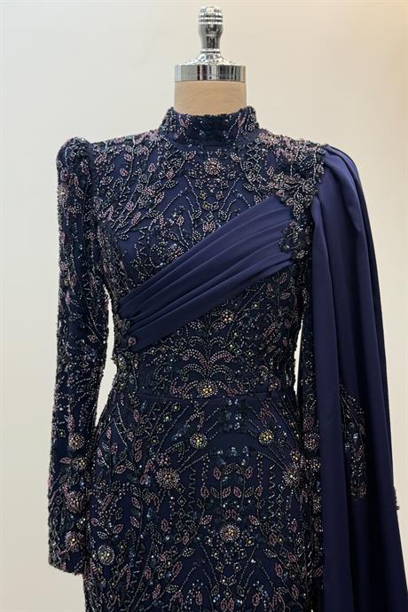 Berry Tesettür Abiye Lacivert