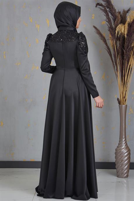 Bersu Tesettür Abiye Siyah