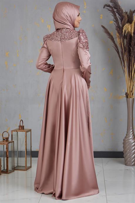 Bersu Tesettür Abiye Vizon