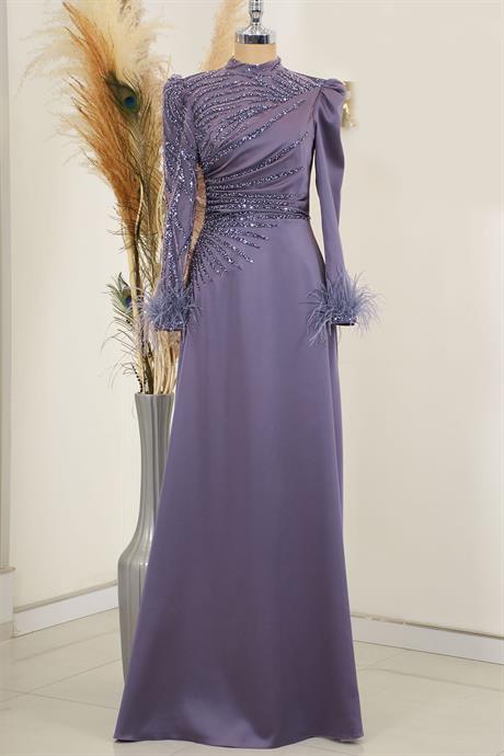 Bianca Tesettür Abiye Erguvan