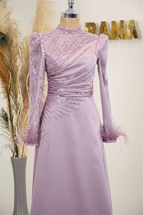 Bianca Tesettür Abiye Lila