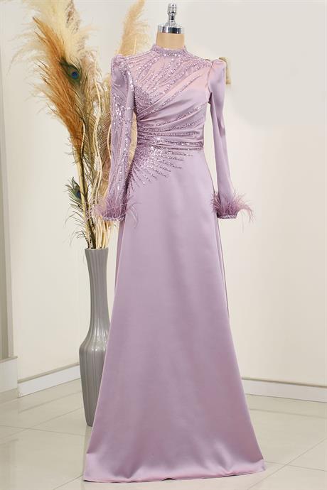 Bianca Tesettür Abiye Lila