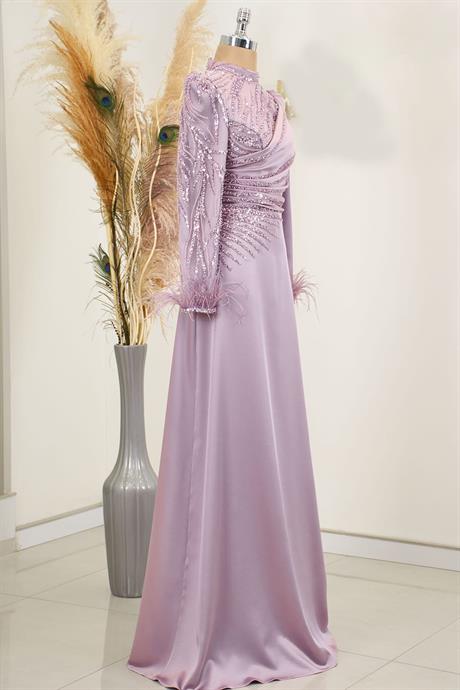 Bianca Tesettür Abiye Lila