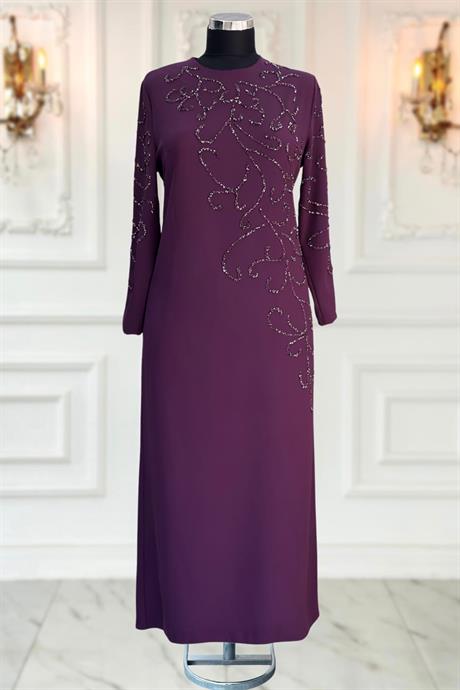 Cansu Tesettür Abiye Mürdüm