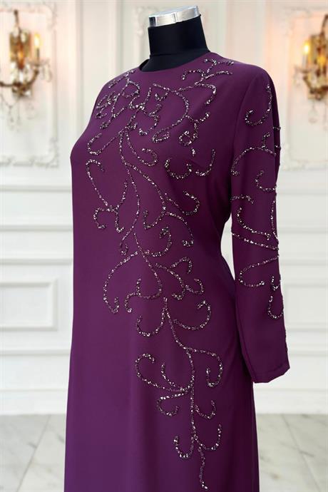 Cansu Tesettür Abiye Mürdüm