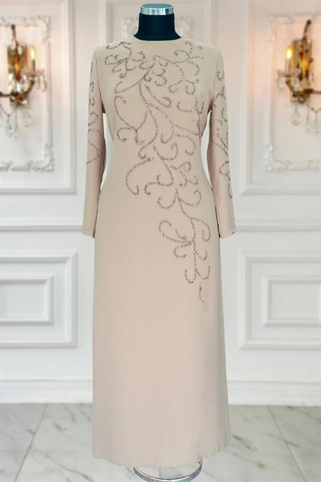 Cansu Tesettür Abiye Vizon