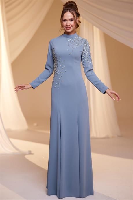 Dafne Tesettür Abiye İndigo