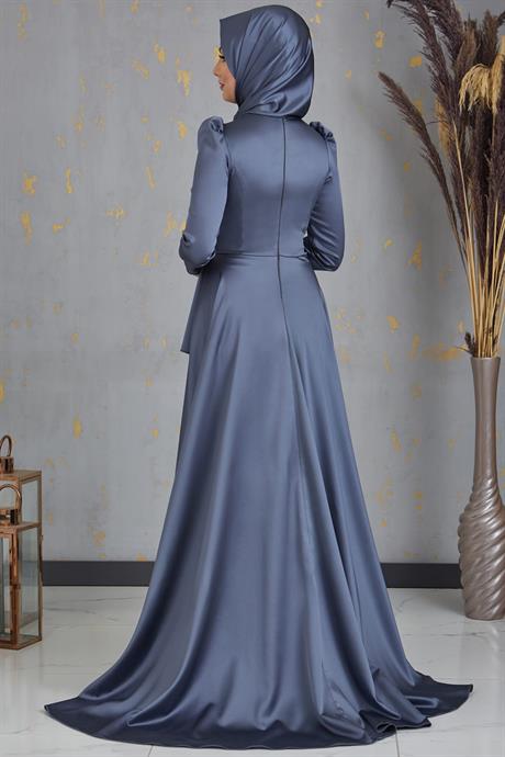 Damla Tesettür Abiye Antrasit