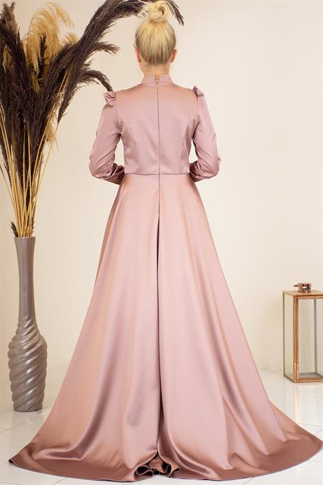 Damla Tesettür Abiye Gülkurusu