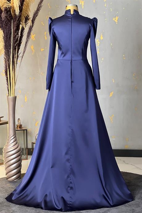 Damla Tesettür Abiye Lacivert