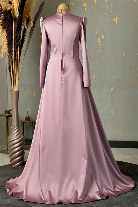 Damla Tesettür Abiye Lila