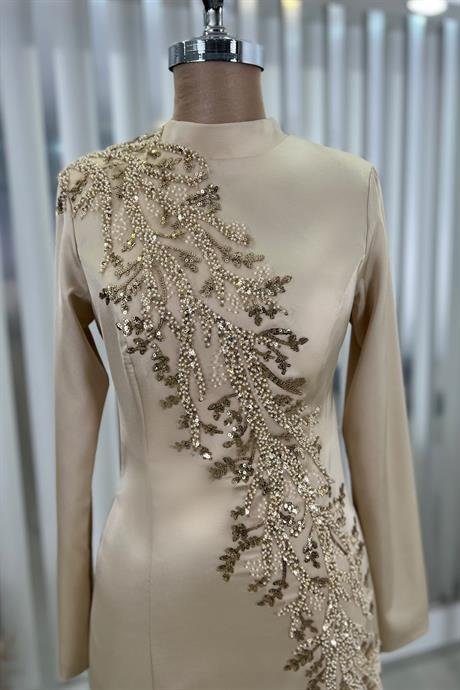 Deniz Tesettür Abiye Gold