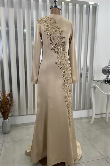 Deniz Tesettür Abiye Gold