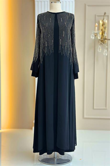 Deren Tesettür Abiye Siyah