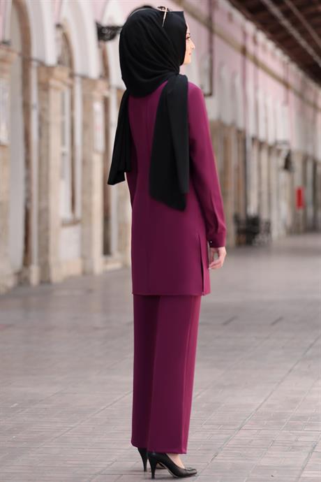 Derin Tesettür Takım Mürdüm