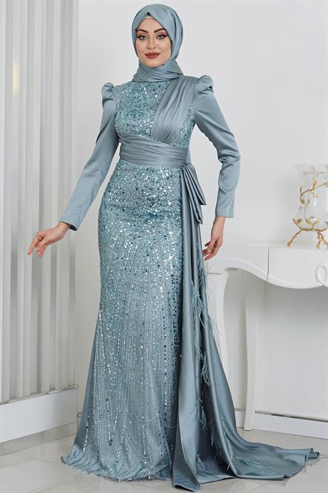 Dicle Tesettür Abiye Mint