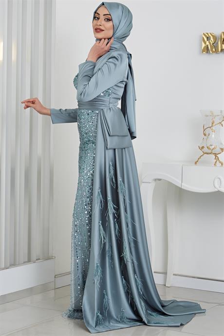 Dicle Tesettür Abiye Mint