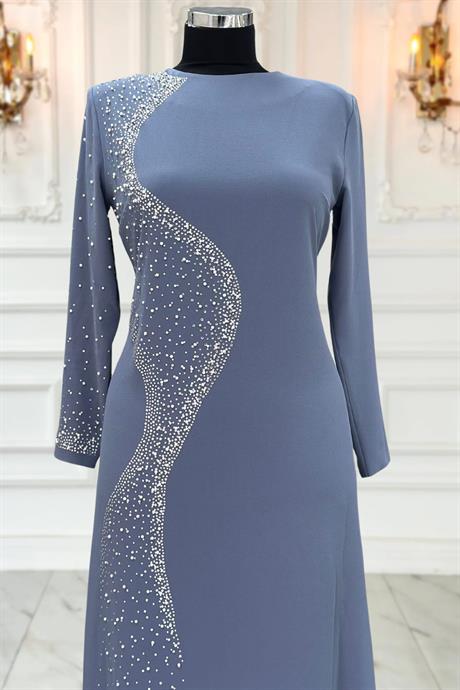 Didar Tesettür Abiye Gri