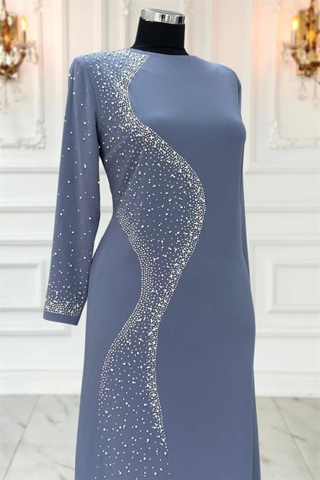 Didar Tesettür Abiye Gri