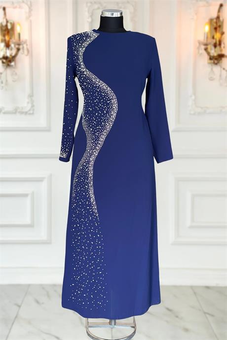 Didar Tesettür Abiye Lacivert