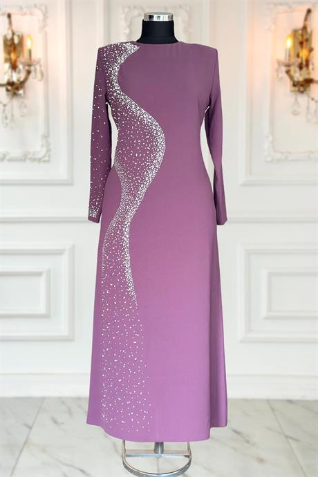 Didar Tesettür Abiye Lavanta