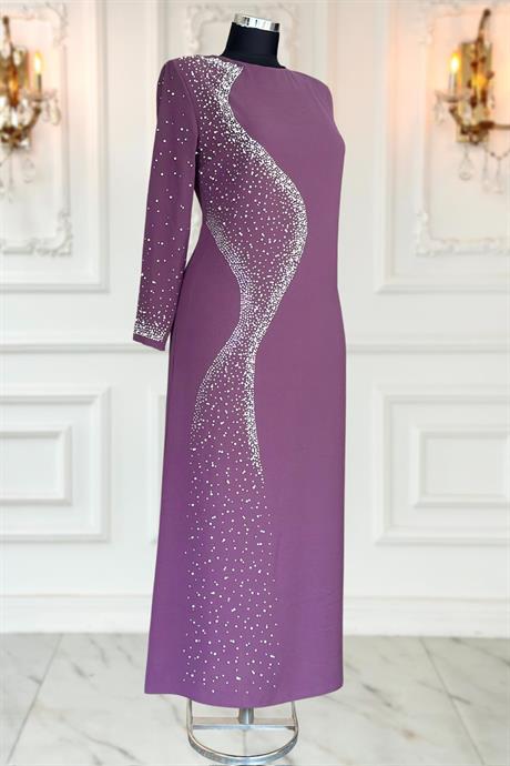 Didar Tesettür Abiye Lavanta