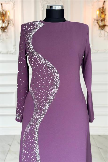 Didar Tesettür Abiye Lavanta