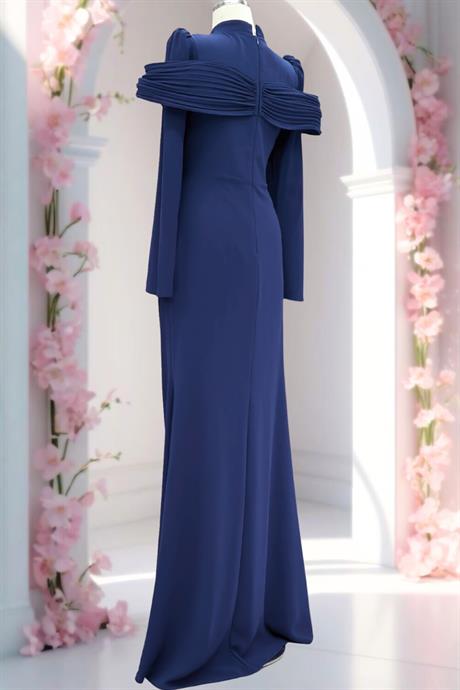 Dila Tesettür Abiye Lacivert