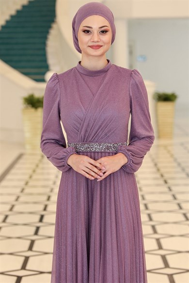 Dila Tesettür Abiye Lavanta