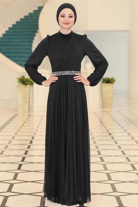 Dila Tesettür Abiye Siyah
