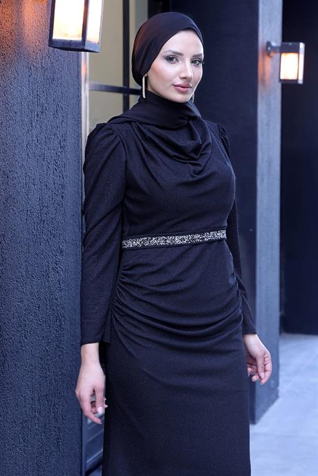 Dilara Tesettür Abiye Siyah