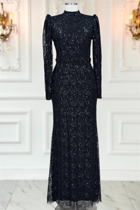 Dora Tesettür Abiye Siyah