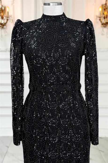 Dora Tesettür Abiye Siyah