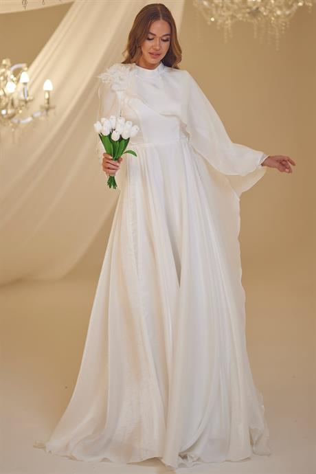 Duru Tesettür Abiye Beyaz