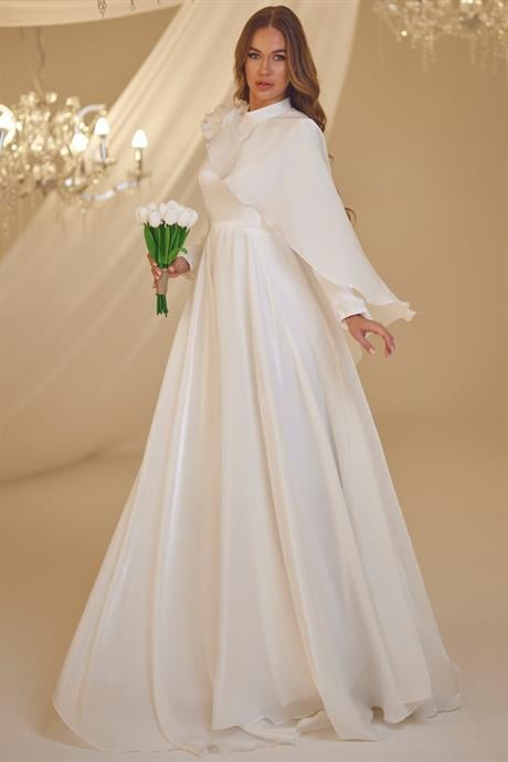 Duru Tesettür Abiye Beyaz