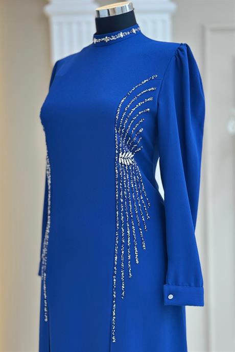 Duru Tesettür Abiye İndigo