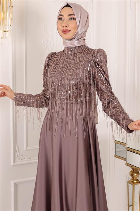 Ecrin Tesettür Abiye Kahve
