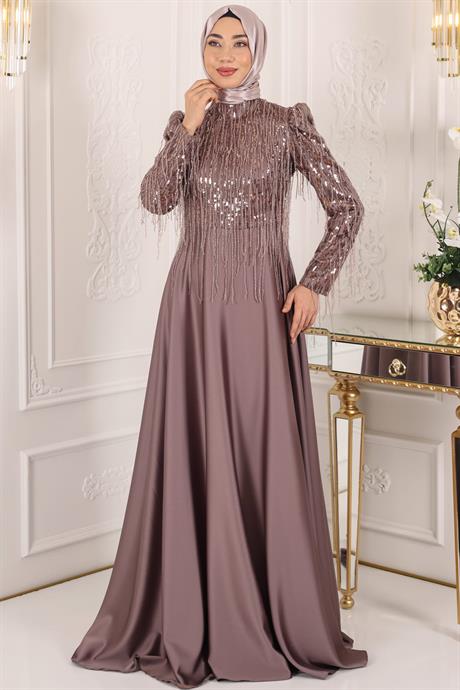Ecrin Tesettür Abiye Kahve