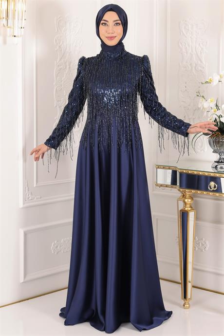 Ecrin Tesettür Abiye Lacivert