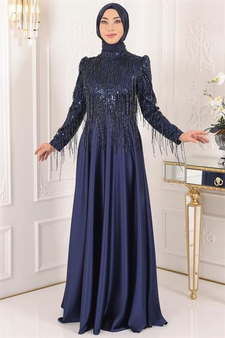Ecrin Tesettür Abiye Lacivert