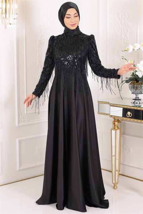 Ecrin Tesettür Abiye Siyah