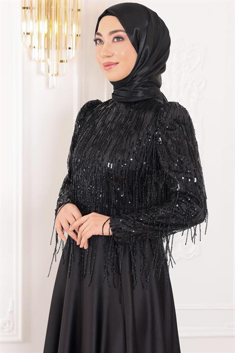 Ecrin Tesettür Abiye Siyah