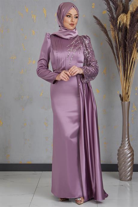 Efila Tesettür Abiye Lila