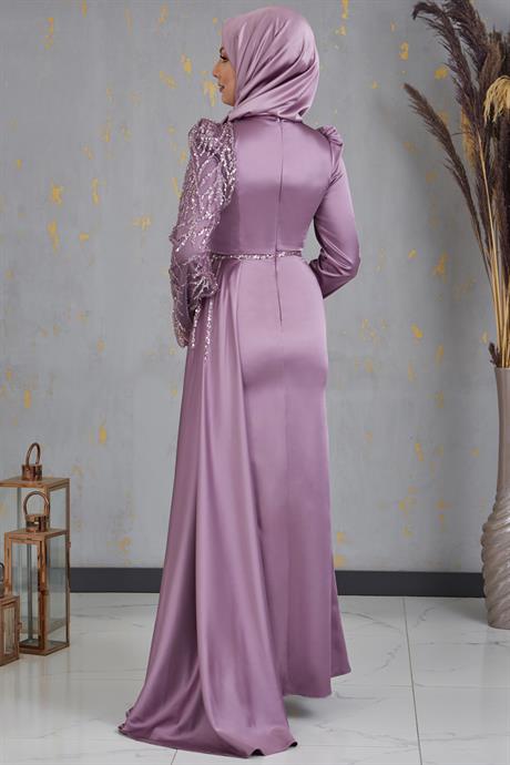 Efila Tesettür Abiye Lila