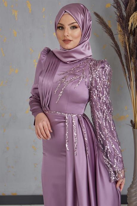 Efila Tesettür Abiye Lila