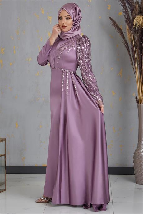 Efila Tesettür Abiye Lila