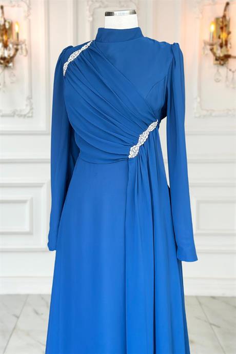 Eflin Tesettür Abiye İndigo