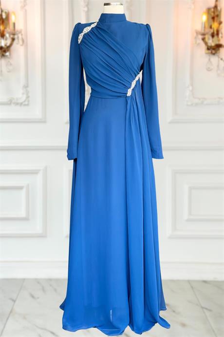 Eflin Tesettür Abiye İndigo